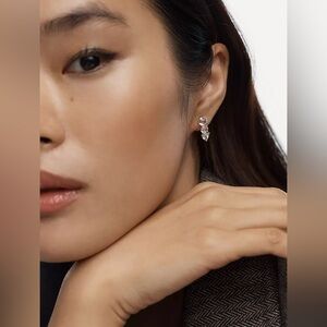 NWT Anthropologie Clear Tri-Stone Earrings